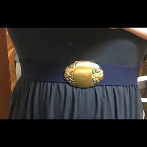 Vintage stretchy plus size belt- navy blue
